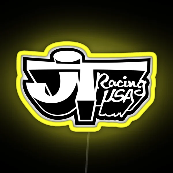 JT Racing USA WHITE BLACK Old School BMX RGB Neon Sign