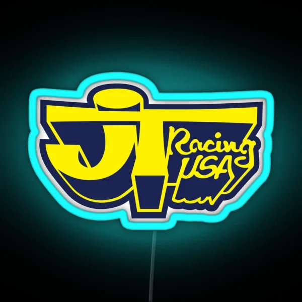 JT Racing USA YELLOW BLUE Old School BMX RGB Neon Sign