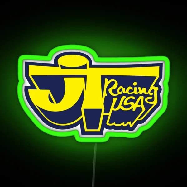 JT Racing USA YELLOW BLUE Old School BMX RGB Neon Sign