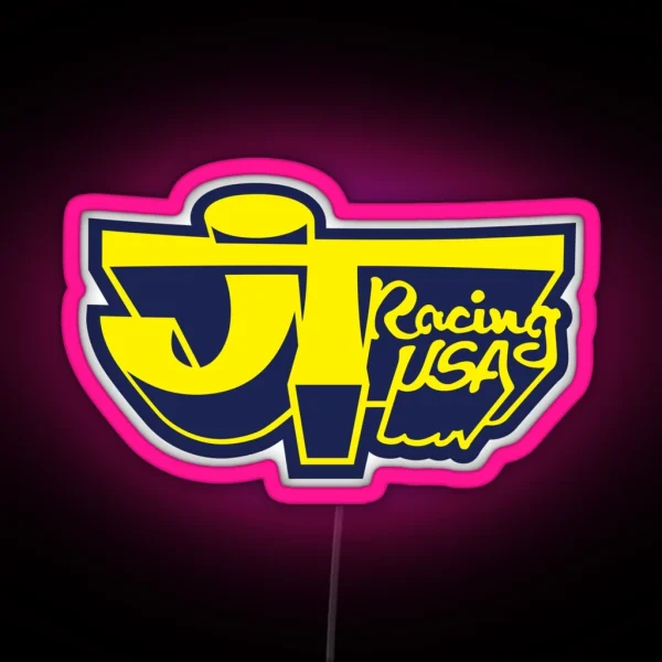 JT Racing USA YELLOW BLUE Old School BMX RGB Neon Sign