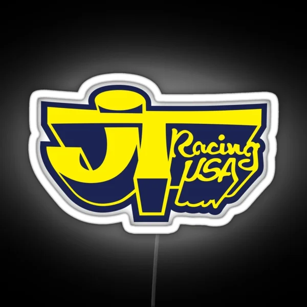JT Racing USA YELLOW BLUE Old School BMX RGB Neon Sign
