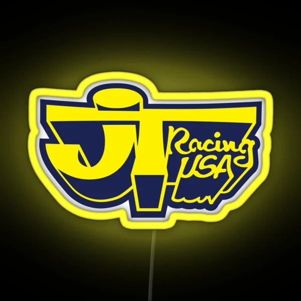 JT Racing USA YELLOW BLUE Old School BMX RGB Neon Sign