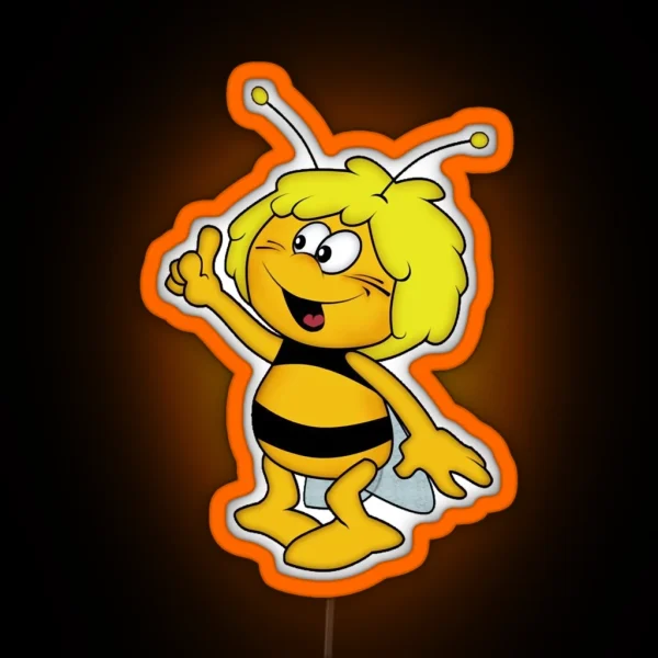 Judge Beeswax Vintage Maya The Bee And Her Best Friend Having Great Adventures RGB Neon Sign