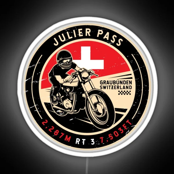 Julier Pass Switzerland Motorcycle RGB Neon Sign