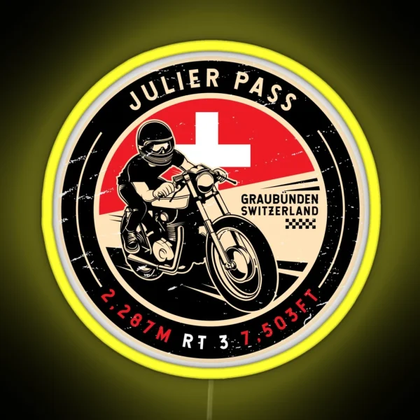 Julier Pass Switzerland Motorcycle RGB Neon Sign