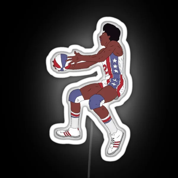 Julius Erving Layup RGB Neon Sign