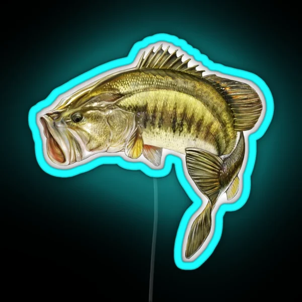 Jumping Largemouth RGB Neon Sign