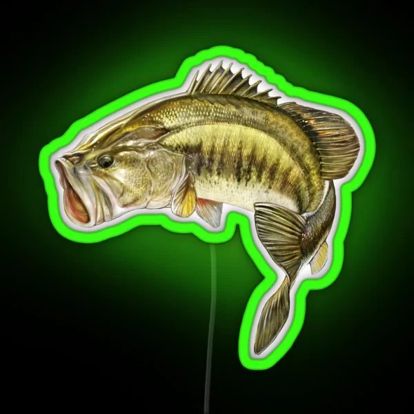 Jumping Largemouth RGB Neon Sign