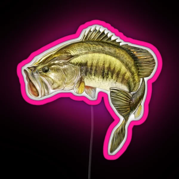 Jumping Largemouth RGB Neon Sign