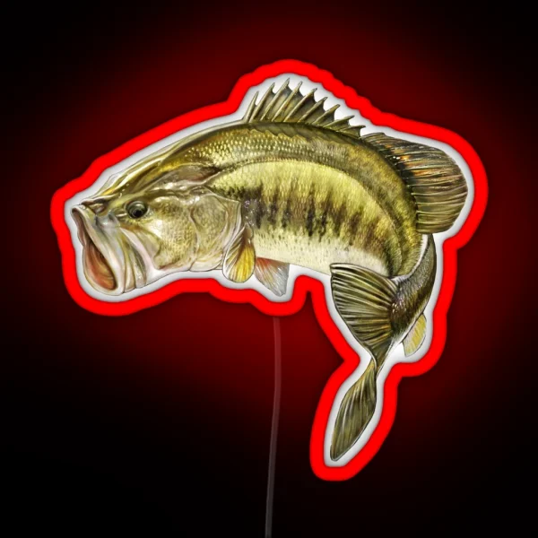 Jumping Largemouth RGB Neon Sign