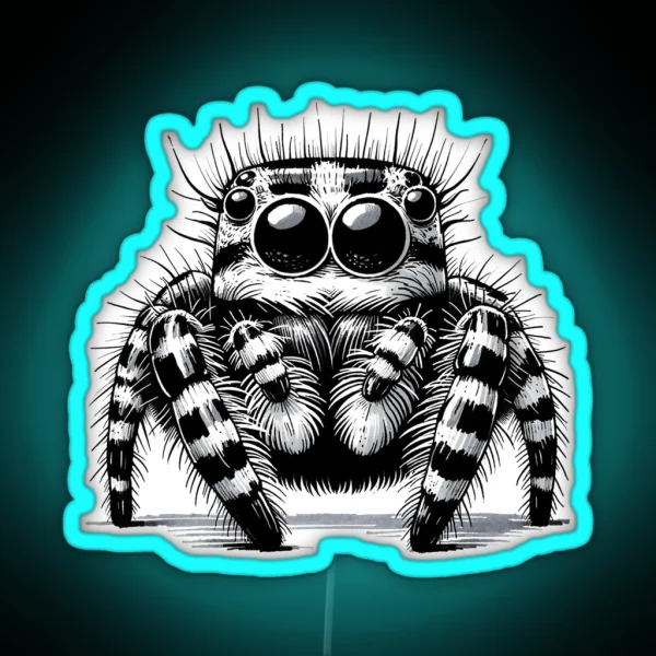 Jumping Spider Cuteness RGB Neon Sign
