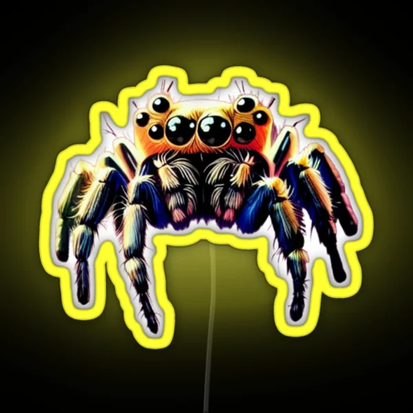 Jumping Spider Led Cute Spider Spider Led Spider Lover Gift Jumping Spider Arachnid Led A Great Gift For Spider Lovers RGB Neon Sign