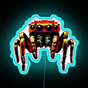 Jumping Spider Led Cute Spider Spider Led Spider Lover Gift Jumping Spider Arachnid Led A Great Gift For Spider Lovers RGB Neon Sign