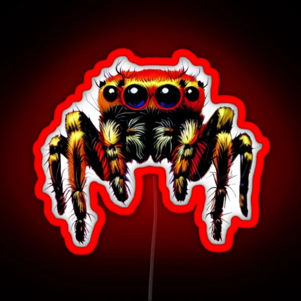 Jumping Spider Led Cute Spider Spider Led Spider Lover Gift Jumping Spider Arachnid Led A Great Gift For Spider Lovers RGB Neon Sign