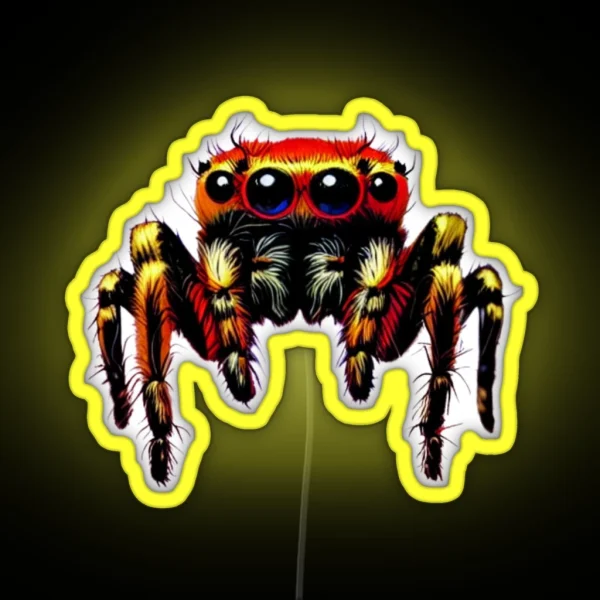 Jumping Spider Led Cute Spider Spider Led Spider Lover Gift Jumping Spider Arachnid Led A Great Gift For Spider Lovers RGB Neon Sign