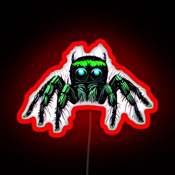 Jumping Spider Led Cute Spider Spider Led Spider Lover Gift Jumping Spider Arachnid Led A Great Gift For Spider Lovers RGB Neon Sign