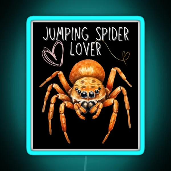Jumping Spider Lover Colorful Design RGB Neon Sign
