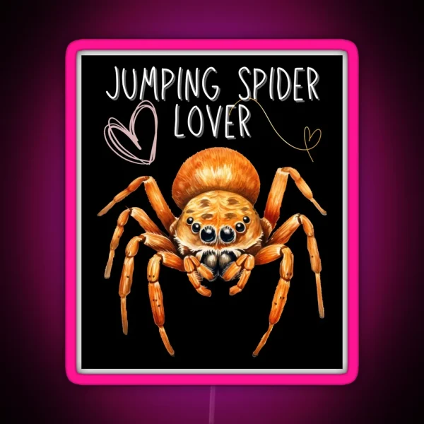 Jumping Spider Lover Colorful Design RGB Neon Sign