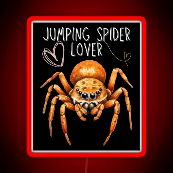 Jumping Spider Lover Colorful Design RGB Neon Sign