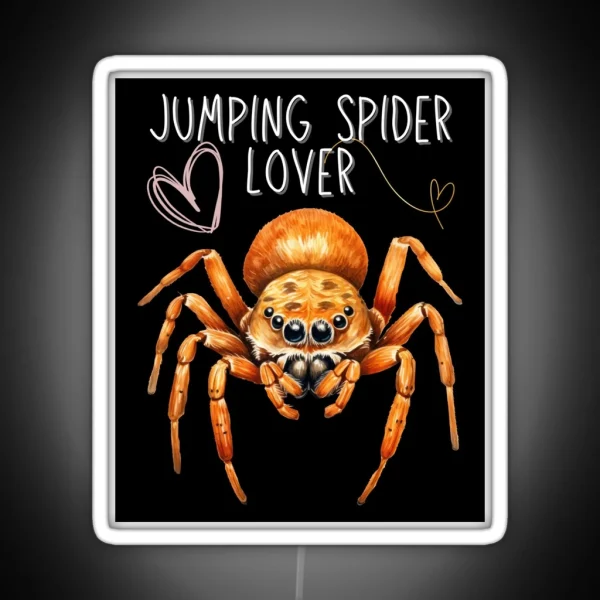Jumping Spider Lover Colorful Design RGB Neon Sign