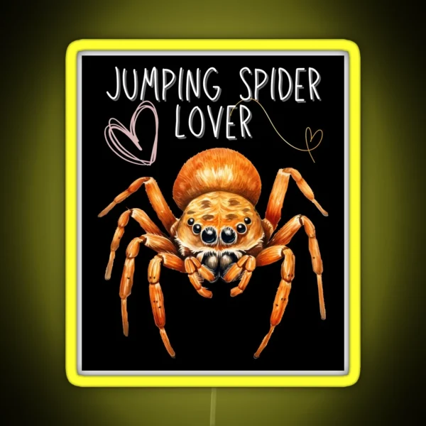 Jumping Spider Lover Colorful Design RGB Neon Sign