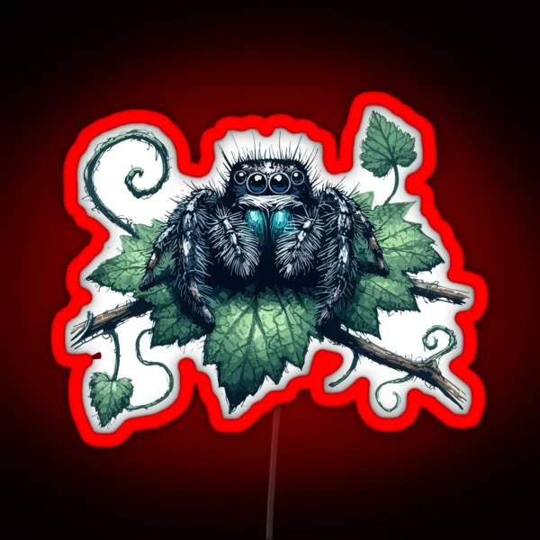 Jumping Spider Phidippus Audax RGB Neon Sign