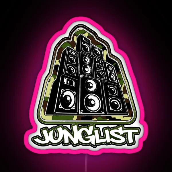 Junglist Speaker Stack Camo RGB Neon Sign
