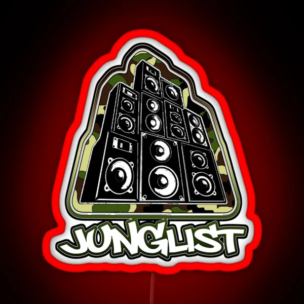 Junglist Speaker Stack Camo RGB Neon Sign