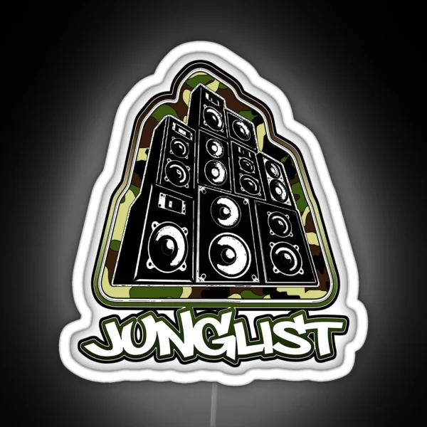 Junglist Speaker Stack Camo RGB Neon Sign