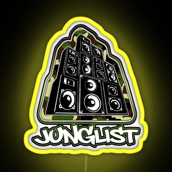 Junglist Speaker Stack Camo RGB Neon Sign