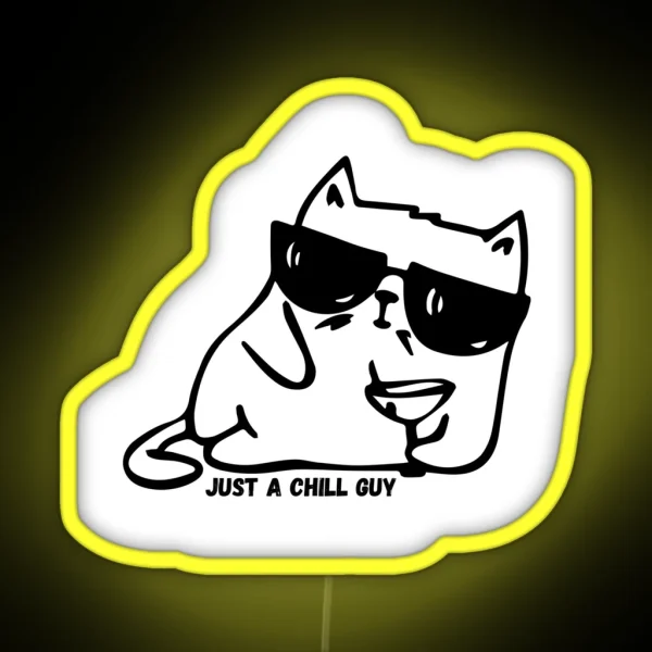 Just A Chill Guy Cat Meme RGB Neon Sign