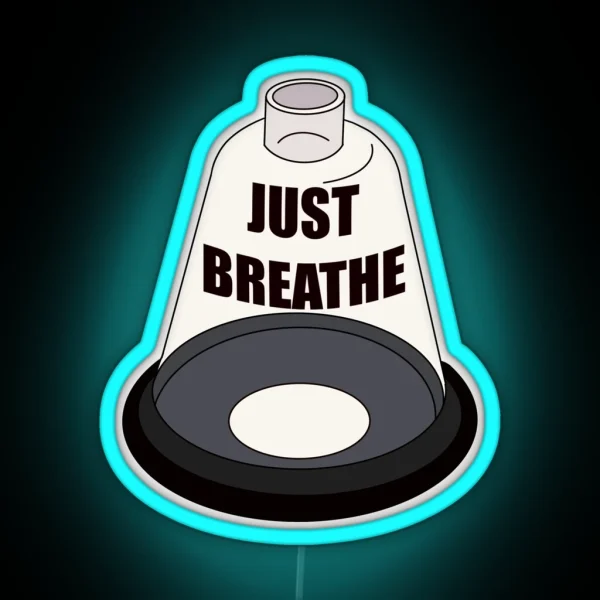 Just Breathe Vet Oxygen Mask RGB Neon Sign