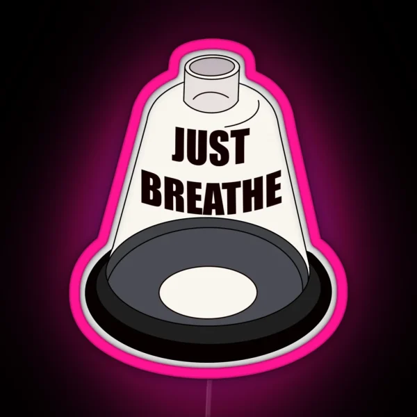 Just Breathe Vet Oxygen Mask RGB Neon Sign