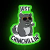Just Chin Chillin Funny Chinchilla Puns RGB Neon Sign - Image 4