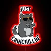Just Chin Chillin Funny Chinchilla Puns RGB Neon Sign - Image 2