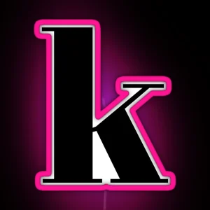 K Initials RGB Neon Sign