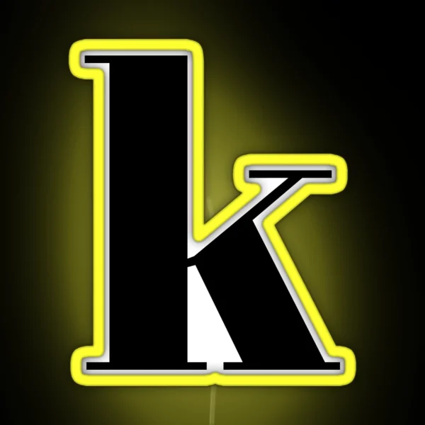 K Initials RGB Neon Sign