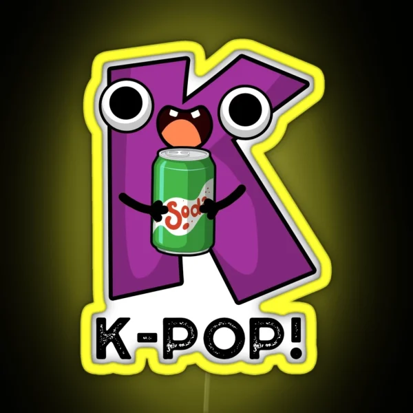 K Pop Funny Music Soda Pop Puns RGB Neon Sign