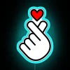 K Pop Heart Kpop Symbol K Pop Hand Fingers I Love Music RGB Neon Sign - Image 2