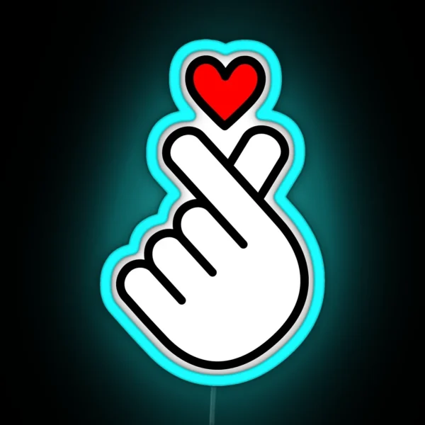 K Pop Heart Kpop Symbol K Pop Hand Fingers I RGB Neon Sign