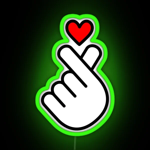 K Pop Heart Kpop Symbol K Pop Hand Fingers I RGB Neon Sign