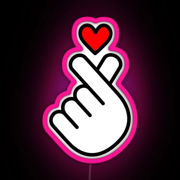 K Pop Heart Kpop Symbol K Pop Hand Fingers I RGB Neon Sign