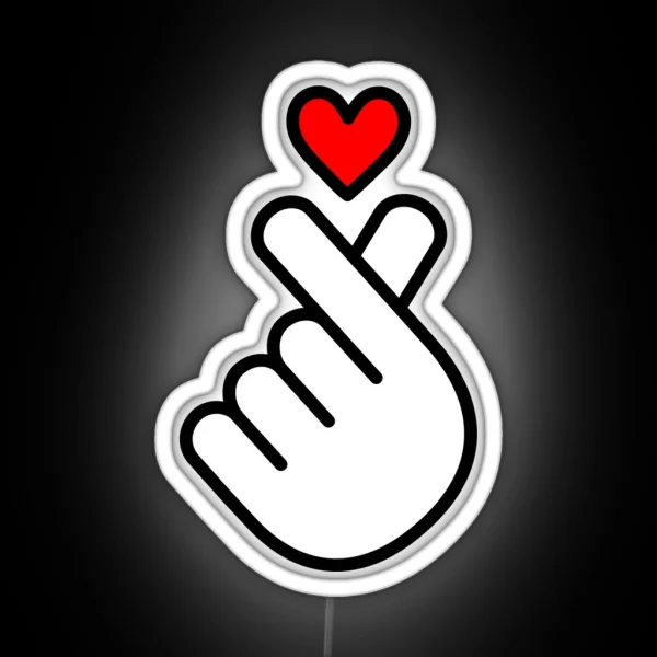 K Pop Heart Kpop Symbol K Pop Hand Fingers I RGB Neon Sign