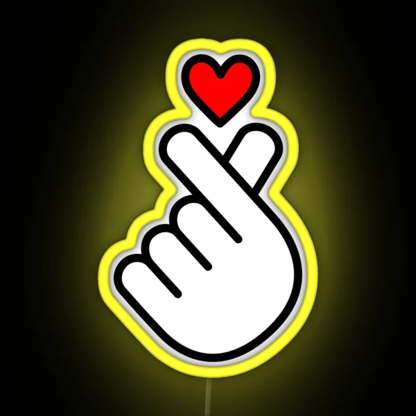 K Pop Heart Kpop Symbol K Pop Hand Fingers I RGB Neon Sign