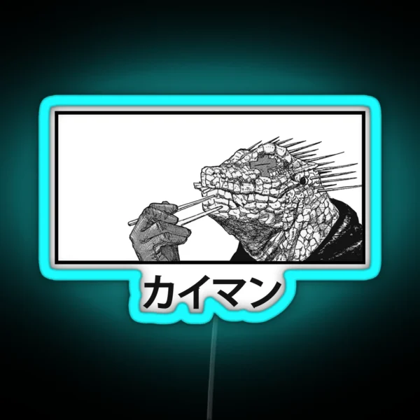 Kaiman Eating Gyoza RGB Neon Sign