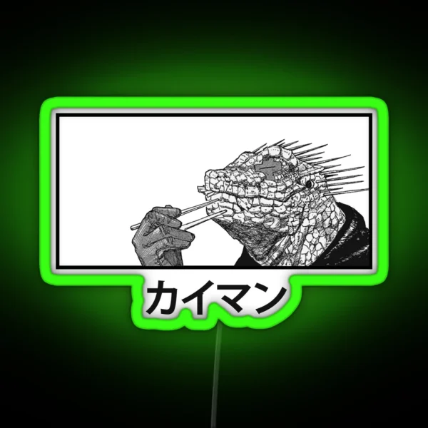 Kaiman Eating Gyoza RGB Neon Sign