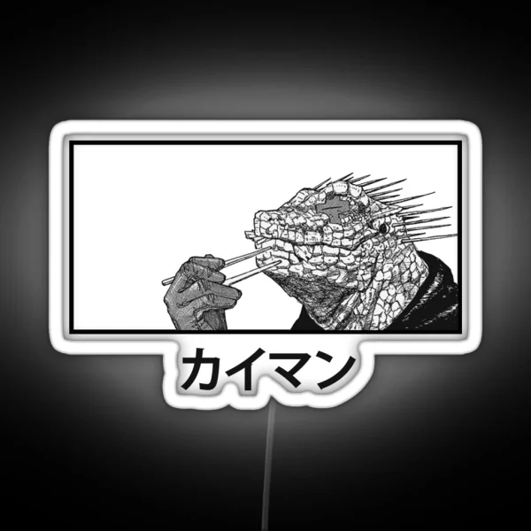 Kaiman Eating Gyoza RGB Neon Sign