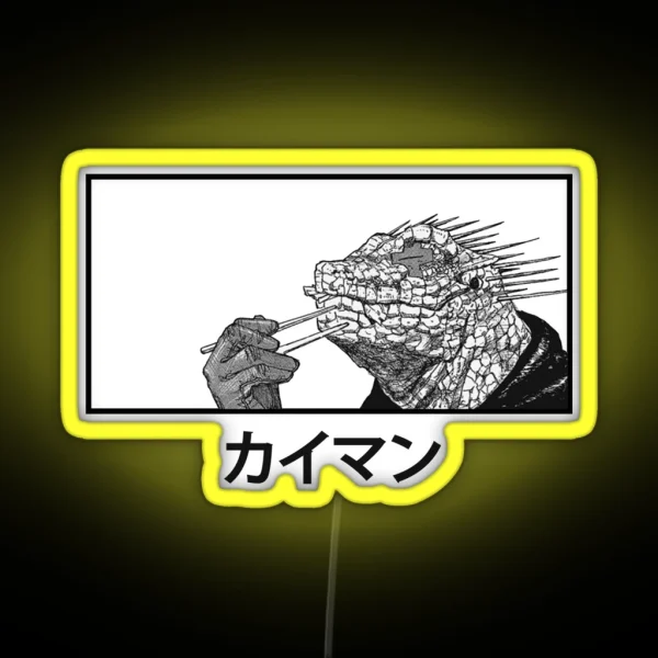 Kaiman Eating Gyoza RGB Neon Sign