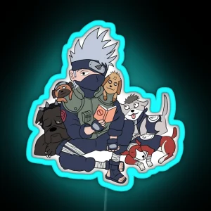 Kakashi With The Ninja Dogs RGB Neon Sign