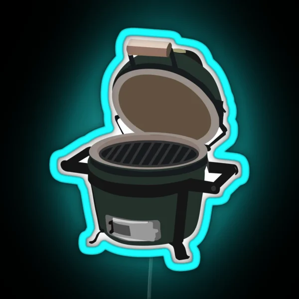 Kamado Green Egg Grill Barbecue Illustration RGB Neon Sign